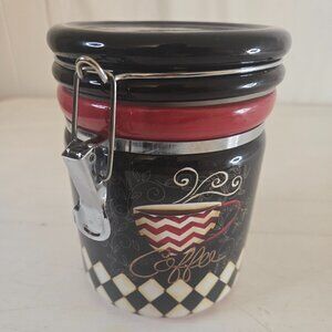 Certified International Lori 52 Oz Coffee Canister Hobby Lobby Blk/red/wht 2012